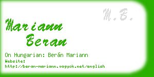 mariann beran business card