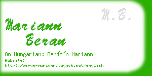 mariann beran business card